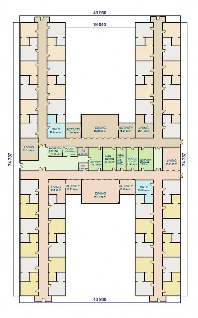 W.A.Benbow » DEMENTIA DESIGN: H SHAPE FACILITY LAYOUT